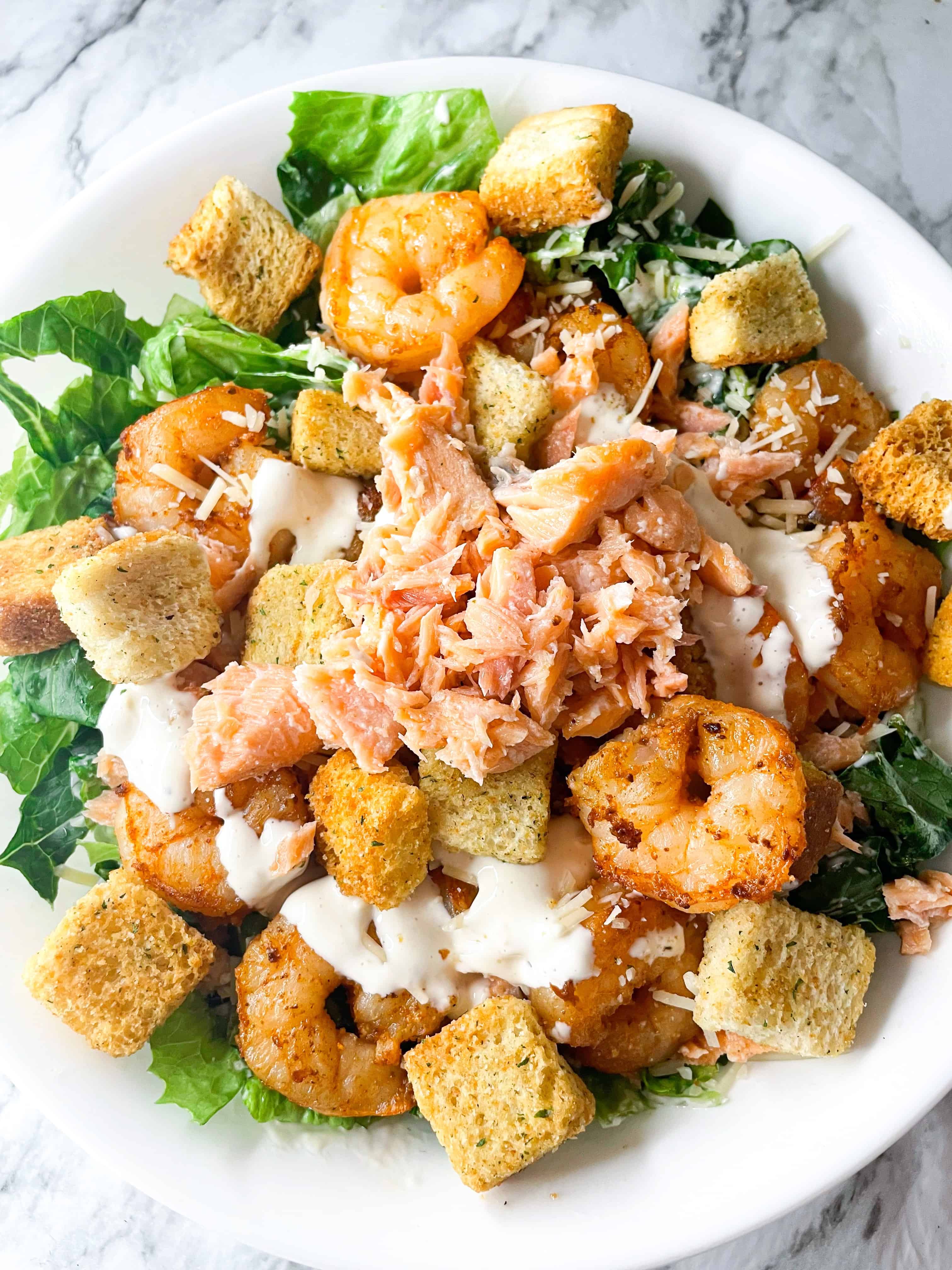 Shrimp and Salmon Caesar Salad