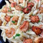 Salmon and Shrimp Penne Pasta